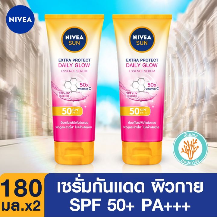 NIVEA Sun Extra Protect Daily Glow Essence Serum SPF 50 PA+++ 180ml x2