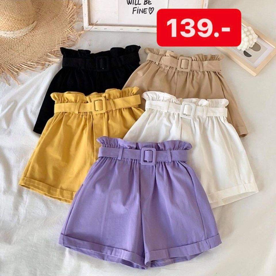 ขาสั้นเอวสูง สีม่วง