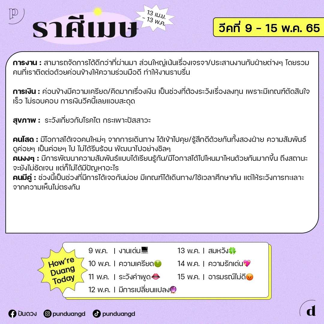 ดวงราศีเมษ