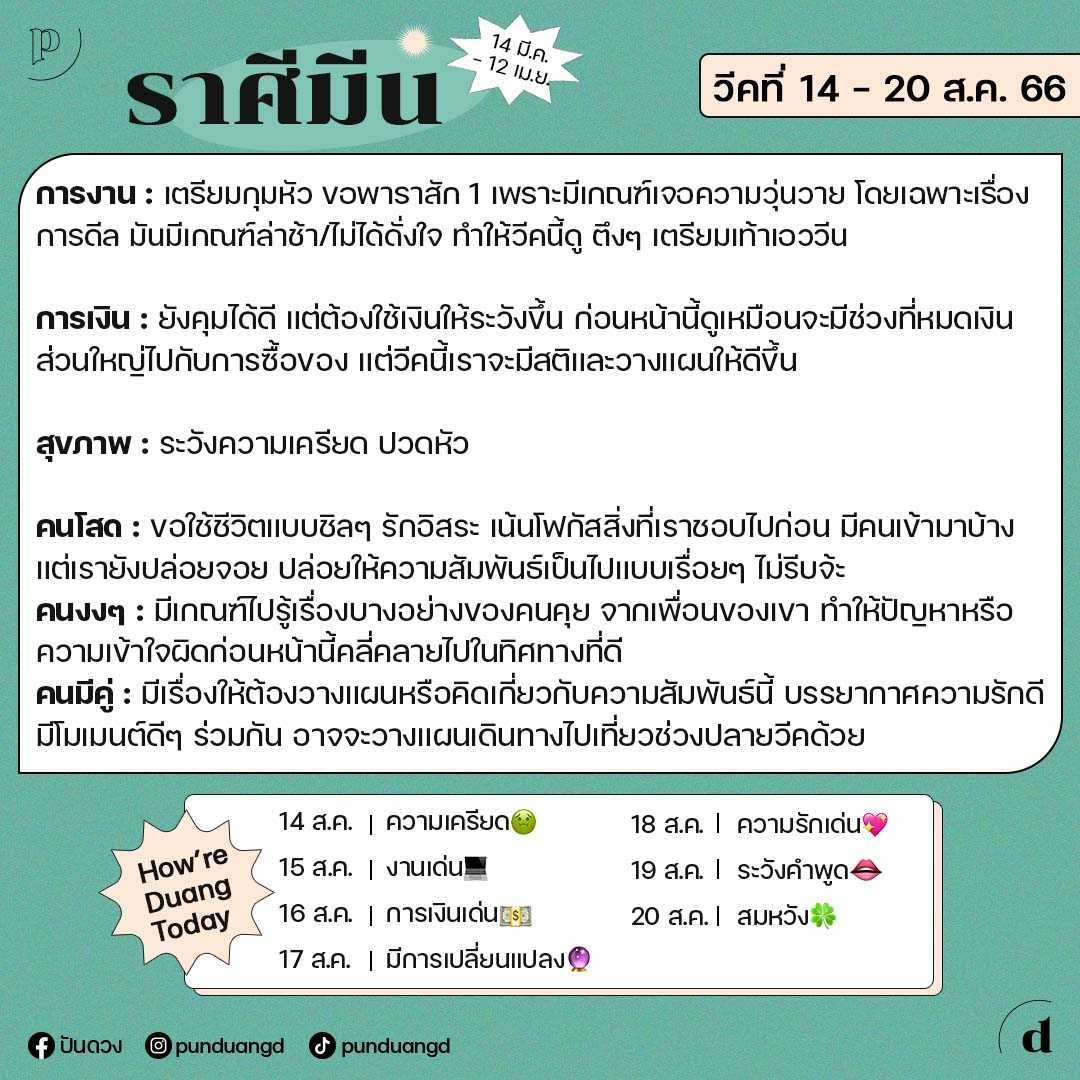 ดวงประจำสัปดาห์
