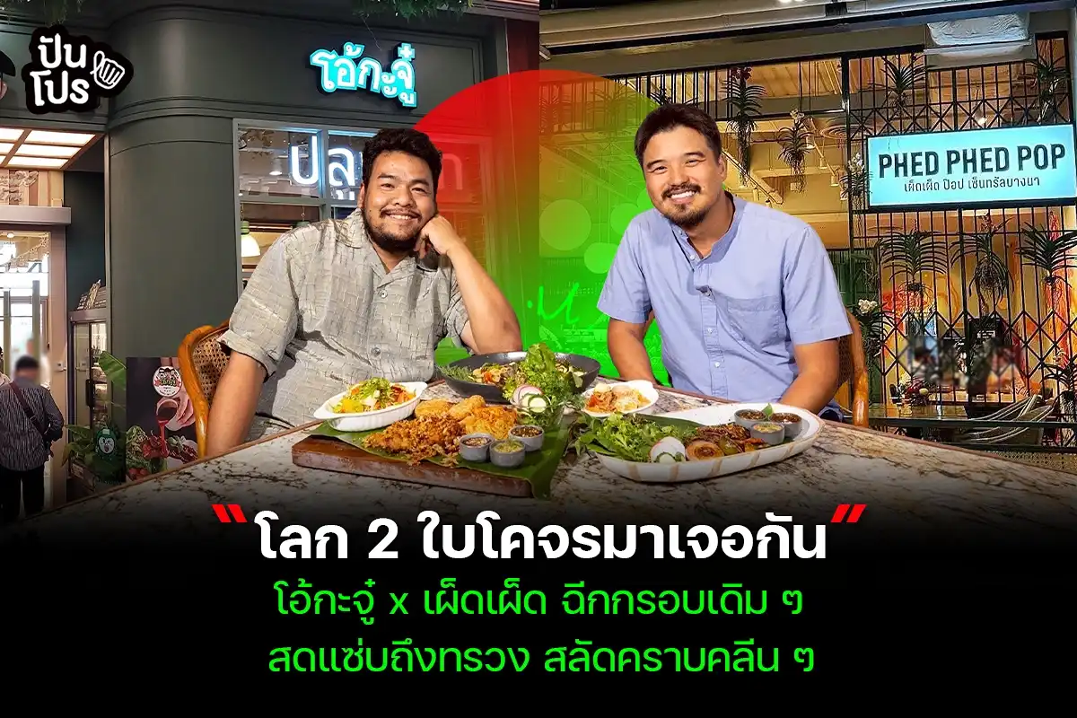 โอ้กะจู๋ x เผ็ดเผ็ด ฉีกกรอบเดิม ๆ เสิร์ฟเมนูสดแซ่บ สลัดคราบคลีน ๆ โอ้กะจู๋ x เผ็ดเผ็ด ฉีกกรอบเดิม ๆ เสิร์ฟเมนูสดแซ่บ สลัดคราบคลีน ๆ