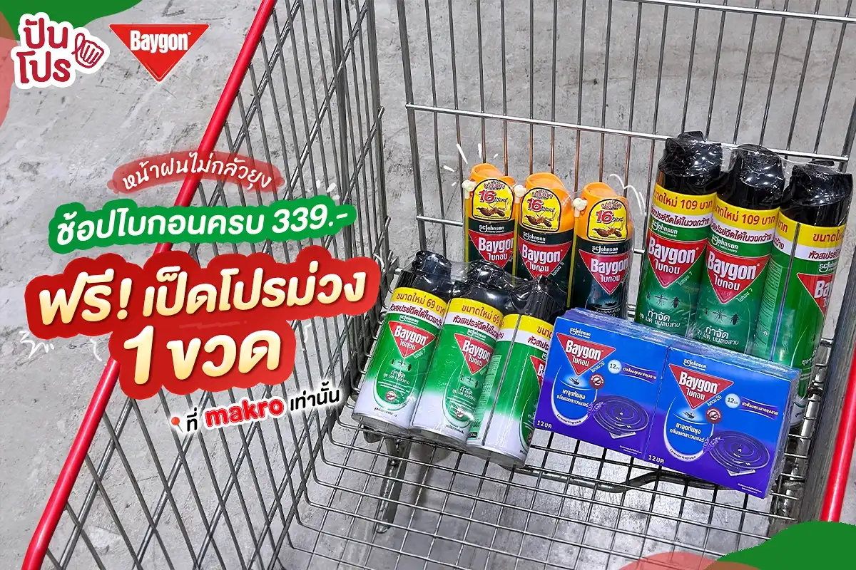 ไบกอน เสปรย์กำจัดยุง มด แมลงสาบ จัดโปรรับหน้าฝนทuj Makro ไบกอน เสปรย์กำจัดยุง มด แมลงสาบ จัดโปรรับหน้าฝนทuj Makro