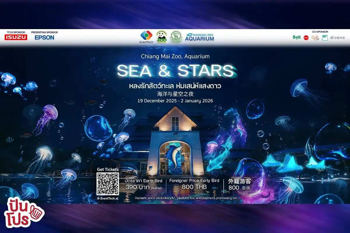 SEA & STARS Night Aquarium อควาเรียมกลางคืนแห่งแรกของเชียงใหม่  พร้อมคูปองส่วนลด 10% จากปันโปร จำนวนจำกัด