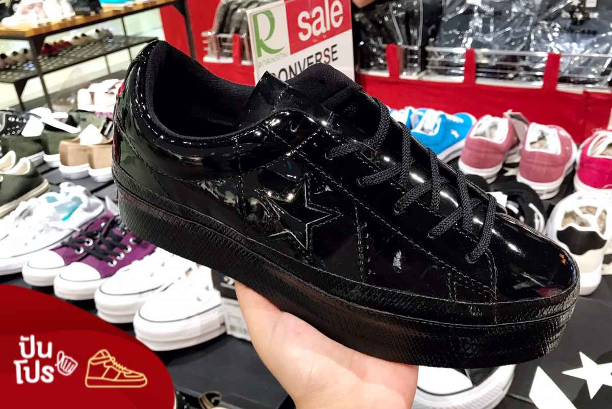 Converse One Star Platform Ox Black ลด 59%