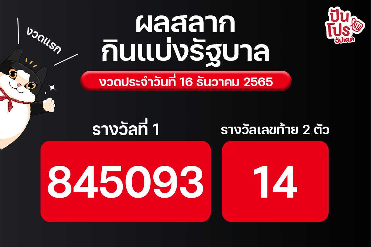 เช็ก! ผลสลากกินแบ่งรัฐบาล ประจำงวดที่ 16 ธ.ค. 65 เริ่มรับเงินรางวัลผ่านแอปเป๋าตังงวดแรก